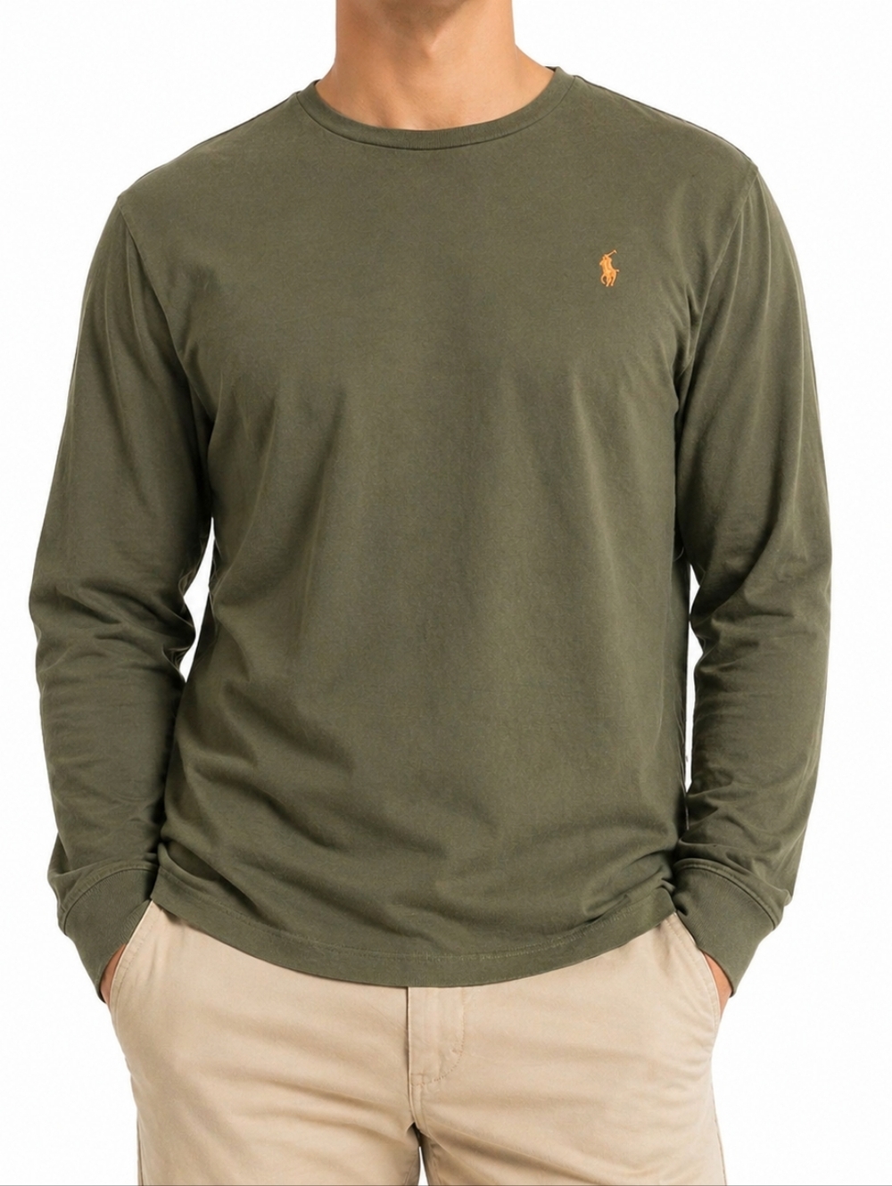 Polo Ralph Lauren ($110) Olive Green Long Sleeve T-Shirt Pony Logo Classic Fit